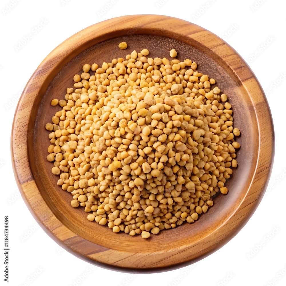 A wooden bowl filled with golden bee pollen granules, a natural supplement rich in vitamins and minerals. The granules are tightly packed, forming a mound in the bowl. A wooden bowl filled with golden bee pollen granules, a natural supplement rich in vitamins and minerals. The granules are tightly packed, forming a mound in the bowl.