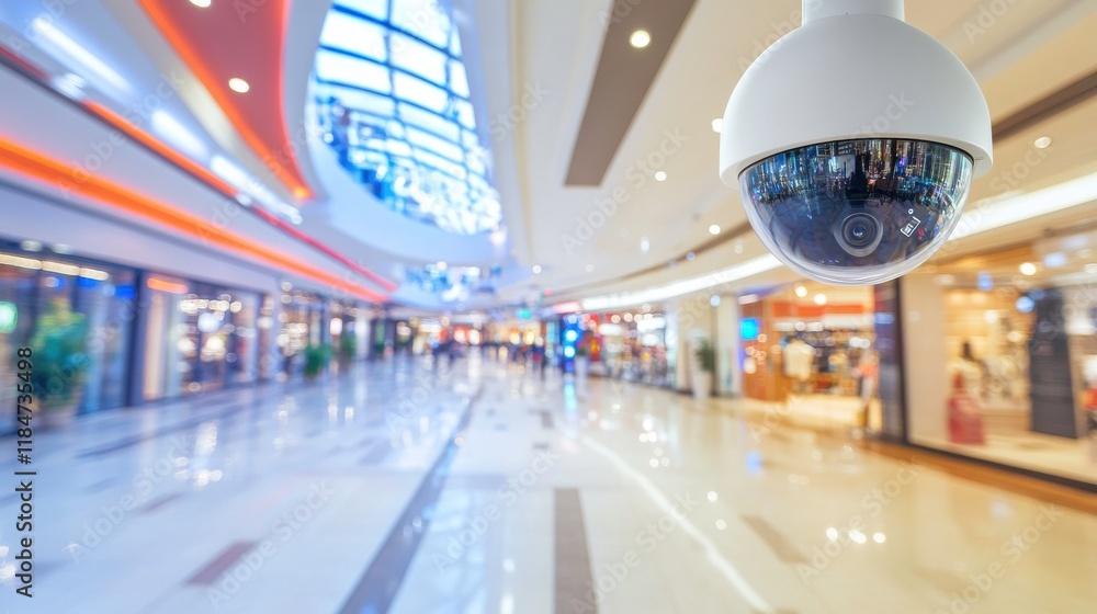 Fototapeta premium Bright Retail Space with Security Camera View