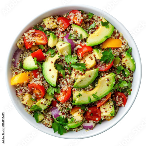 Delicious and Nutritious Quinoa Salad with Avocado and Cherry Tomatoes: A Vibrant and Healthy Meal photo