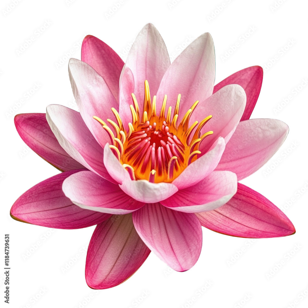 Water Lily flower Nymphaeaceae close-up, isolated on transparent background Water Lily flower Nymphaeaceae close-up, isolated on transparent background
