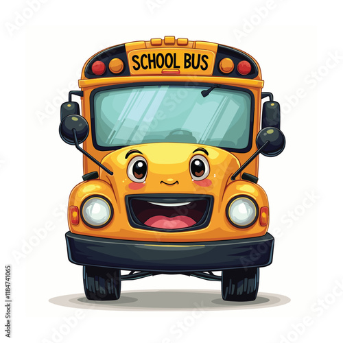 School bus vector illustration. Travel automobile school bus