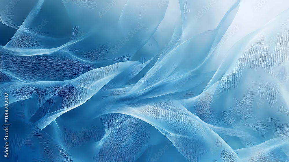 Obraz premium Abstract Blue Fabric Draped Waves Texture