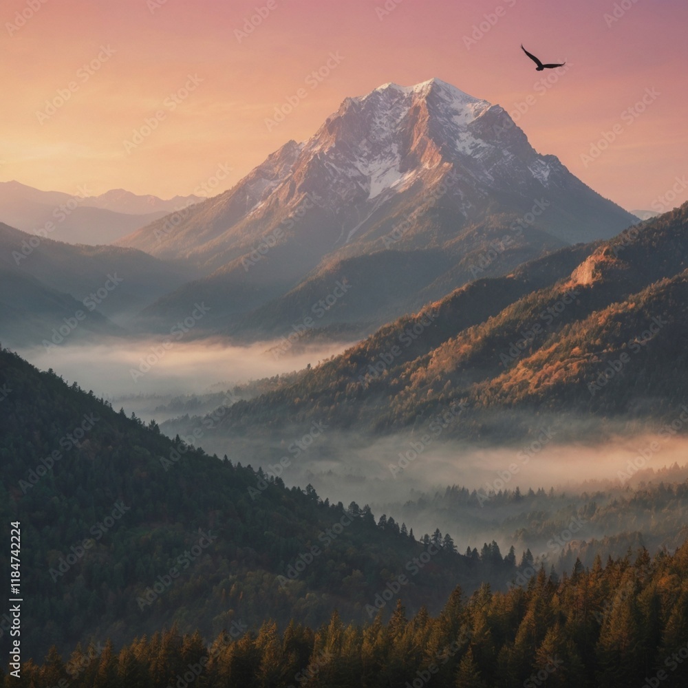 Obraz premium sunset in the mountains