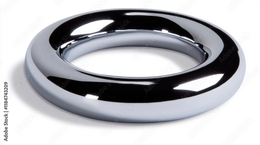 Reflective Chrome Ring Shape on White Background for Design Use Reflective Chrome Ring Shape on White Background for Design Use