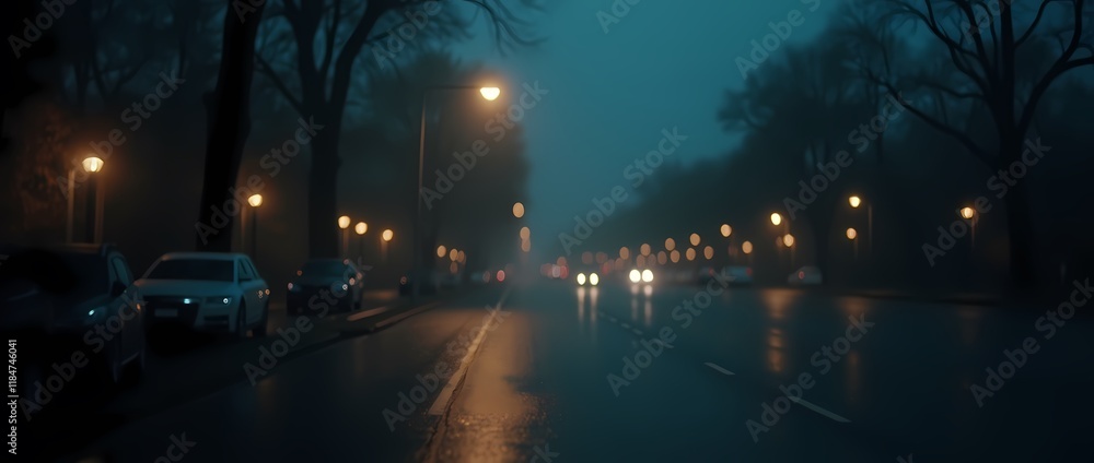 Fototapeta premium A dark, dreamy, and blurred image evoking the night