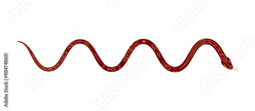 snake wavy line. 2025 Chinese Lunar New Year vector illustration isolated on white background