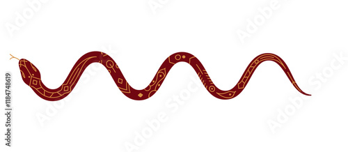 snake wavy line. 2025 Chinese Lunar New Year vector illustration isolated on white background