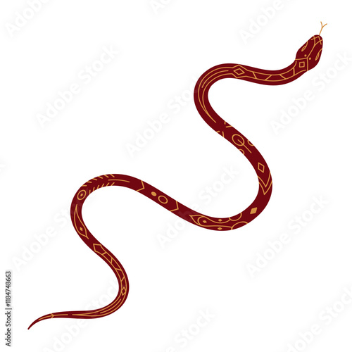 wavy snake. 2025 Chinese Lunar New Year vector illustration isolated on white background