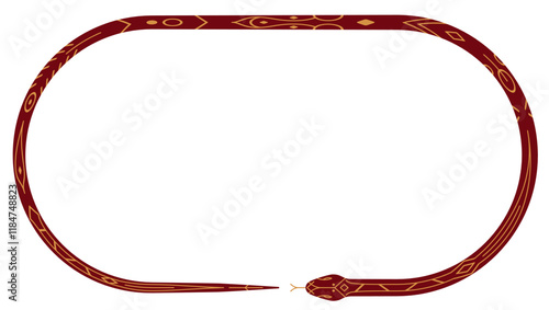 snake round frame. 2025 Chinese Lunar New Year vector illustration isolated on white background