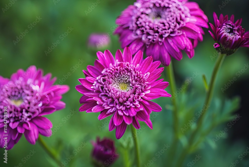 Vibrant Pink Flowers Blooming Garden Closeup Nature Vibrant Pink Flowers Blooming Garden Closeup Nature