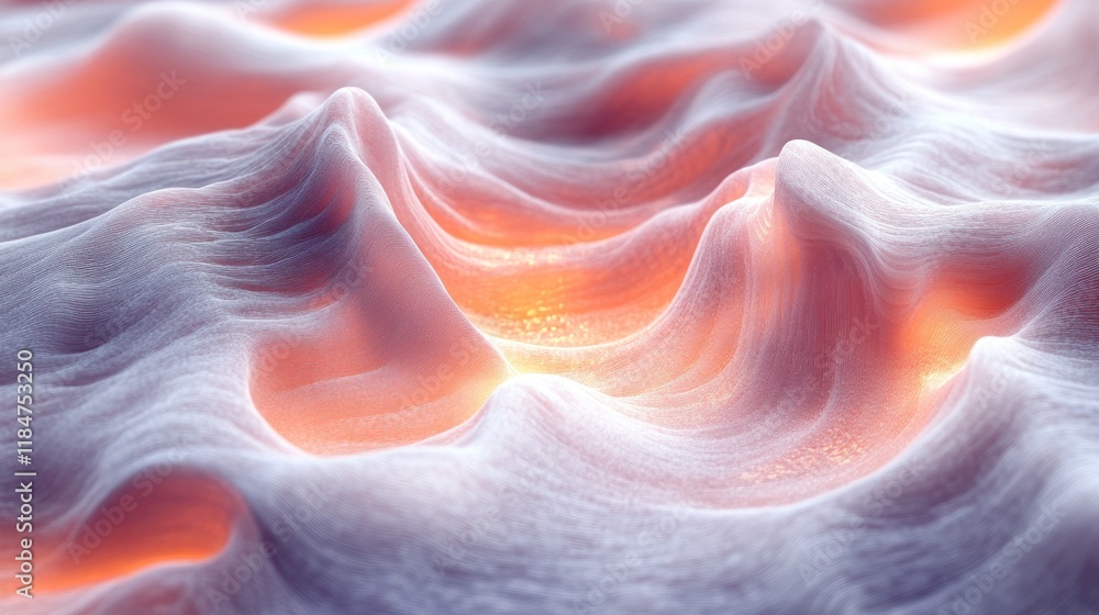 Obraz premium Glowing, undulating abstract texture.