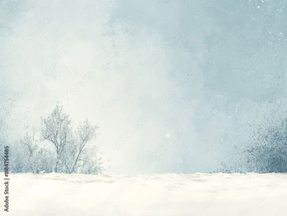 Winter landscape with bare trees and snow covered ground Winter landscape with bare trees and snow covered ground
