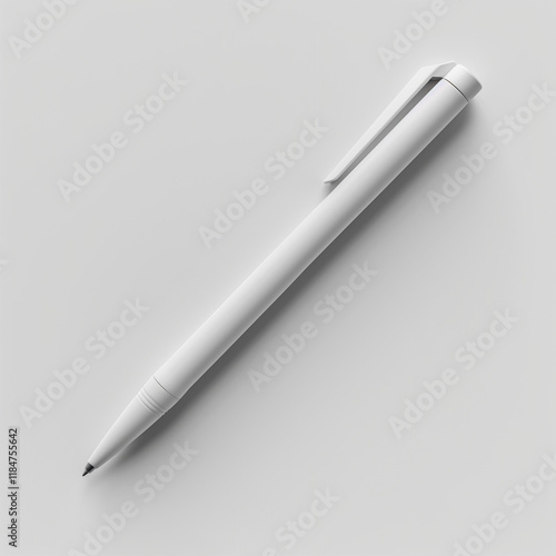 White pen mockup on plain background