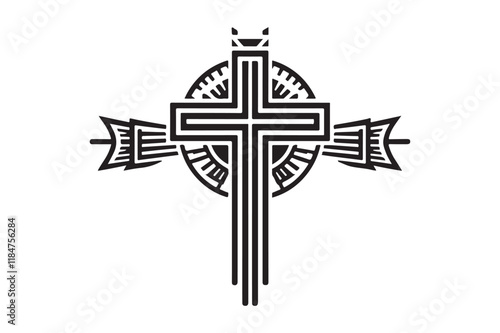 Christian cross icon 