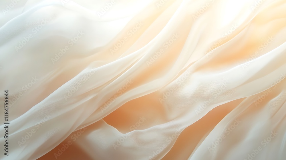 Fototapeta premium Draped Cream Colored Fabric Showing Soft Texture