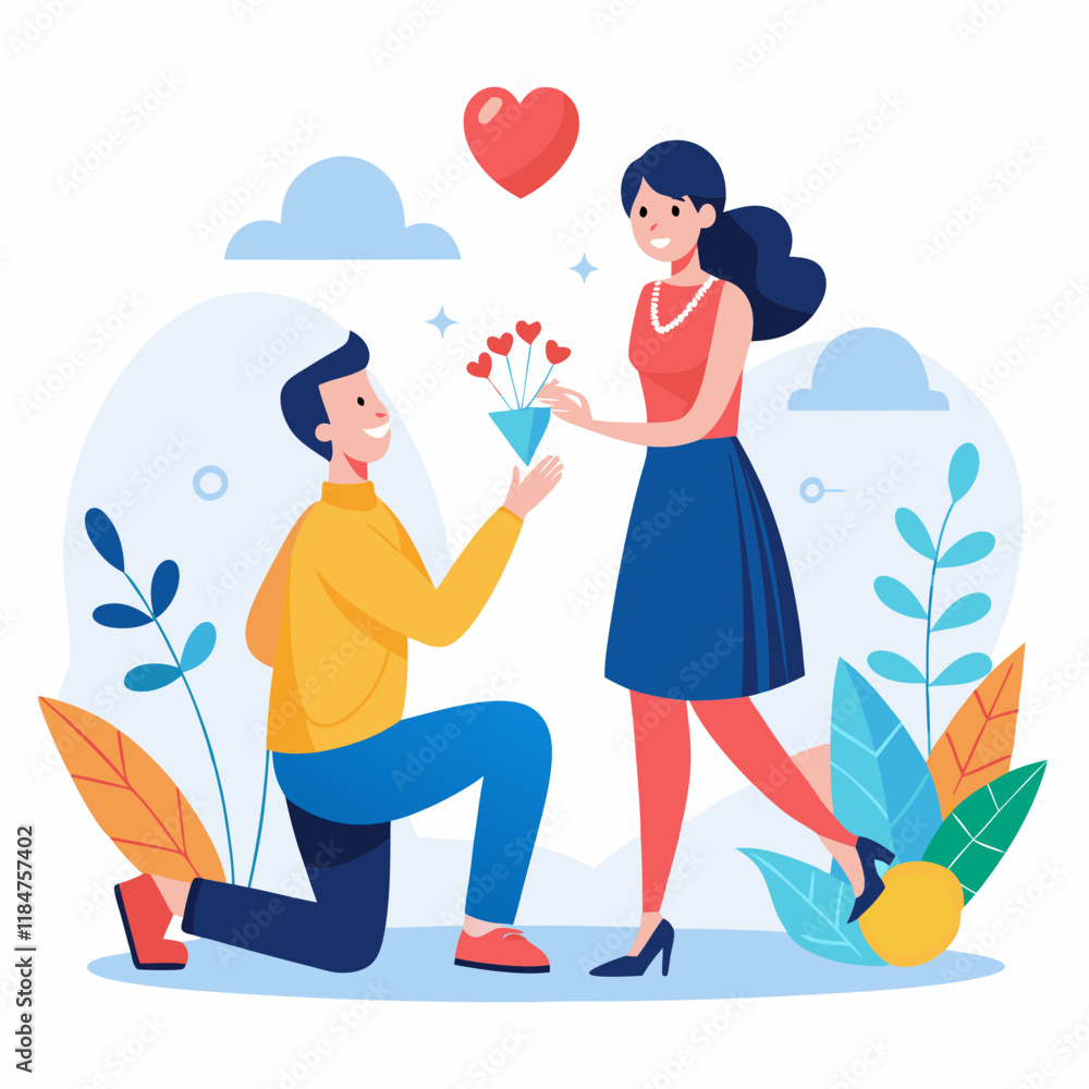 Fototapeta premium Propose Day white background