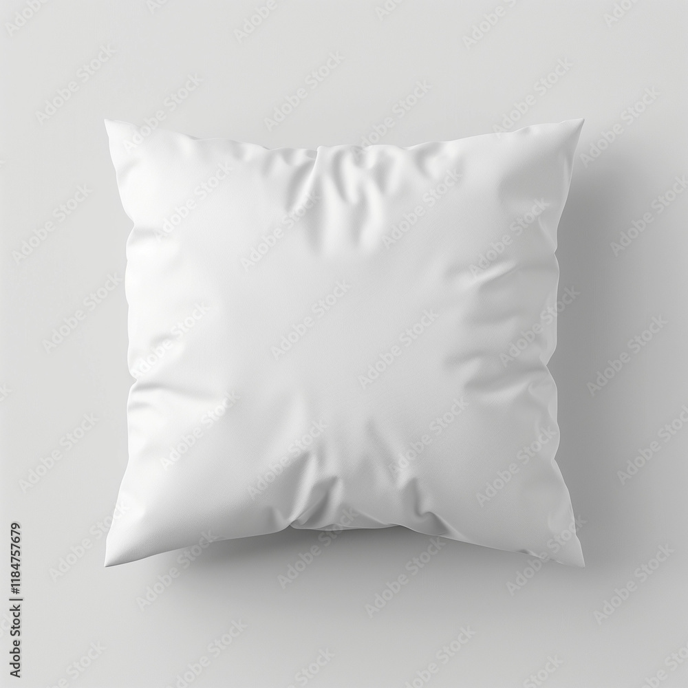 Square white pillow mockup on plain background Square white pillow mockup on plain background