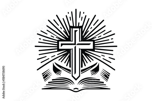 Christian cross icon 
