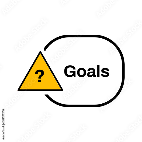 Goals motivational sign with question mark