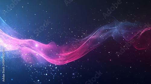 Abstract Cosmic Wave Pink Blue Nebula Dust
