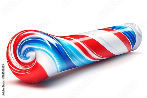 Vibrant Tube of Shaving Cream with Patriotic Colors