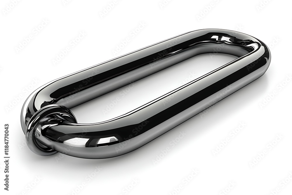 High-quality 3D render of a polished steel chain link. High-quality 3D render of a polished steel chain link.