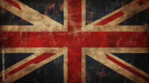 British flag scratch design on a white or transparent background (PNG format)