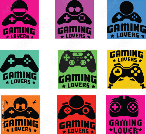 A set of gaming t shirt design, all are vector and easy to edit,Gaming t shirt bundle, video games,