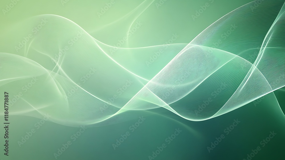 Abstract Green Wave Lines Flowing Design Abstract Green Wave Lines Flowing Design