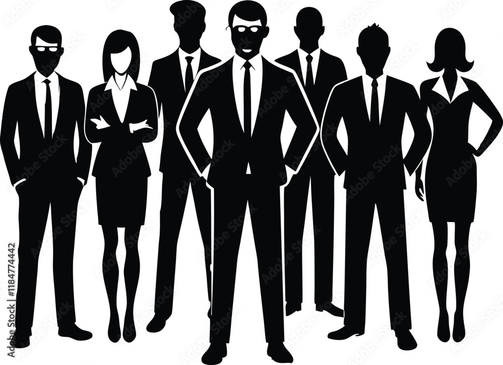 business people silhouette flat vector illustration business people silhouette flat vector illustration