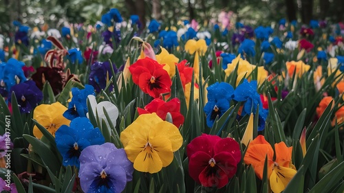 A bunch of flowers that are in a garden photo