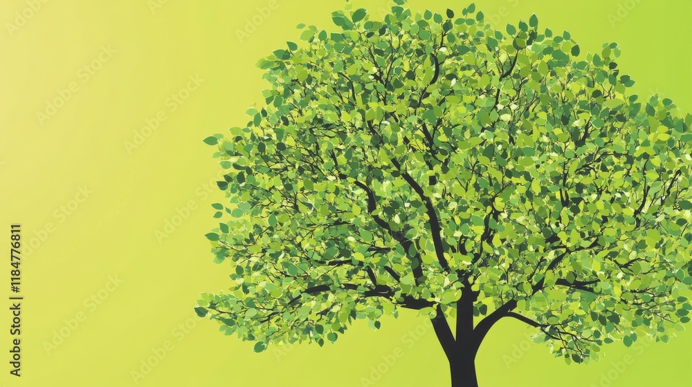 A Vibrant Green Tree Illustration: A Stunning Visual of Summer Foliage, Perfect for Nature Lovers and Art Enthusiasts. Captivating Green Tree Art for Home Decor A Vibrant Green Tree Illustration: A Stunning Visual of Summer Foliage, Perfect for Nature Lovers and Art Enthusiasts. Captivating Green Tree Art for Home Decor