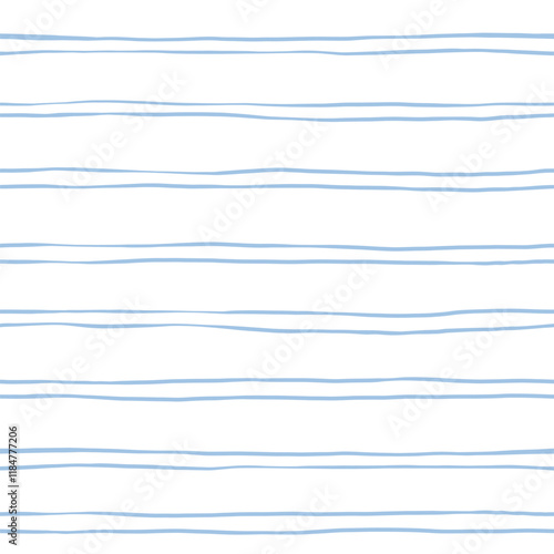 Blue stripes seamless pattern. Cute baby lines print. Watercolor sea stripes background
