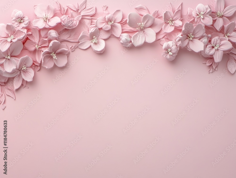 Pink Floral Design on a Pastel Background Pink Floral Design on a Pastel Background