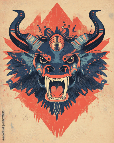 Tribal Animal aggressive illustration photo