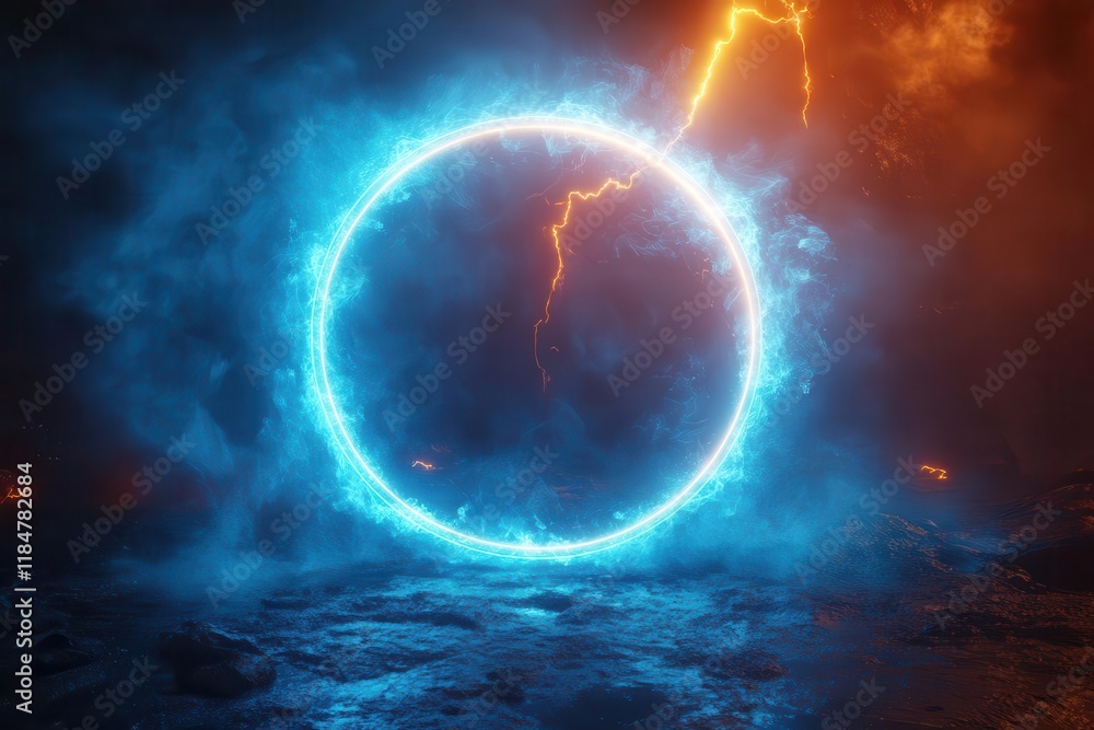 vibrant blue neon circle light effect with glowing electric ring and dynamic energy flow perfect for modern technology and futuristic design concepts vibrant blue neon circle light effect with glowing electric ring and dynamic energy flow perfect for modern technology and futuristic design concepts