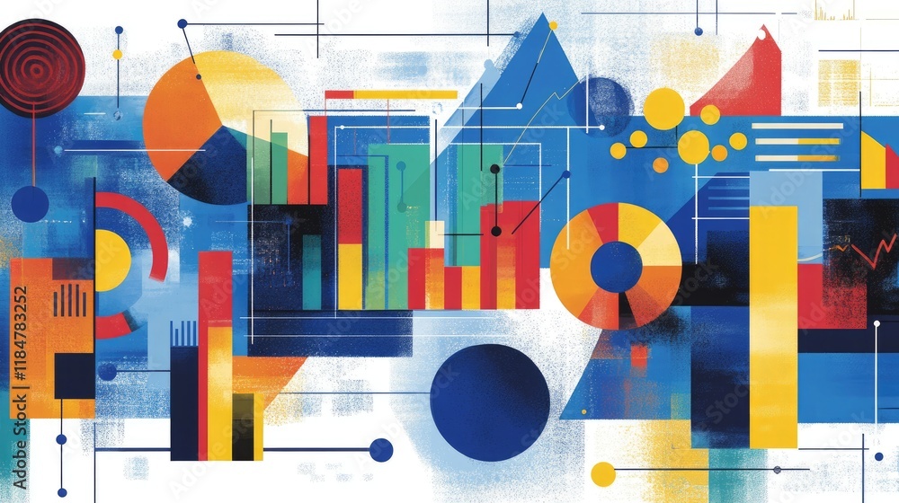 Abstract Geometric Art: Modern Data Visualization with Colorful Shapes and Graphs Abstract Geometric Art: Modern Data Visualization with Colorful Shapes and Graphs