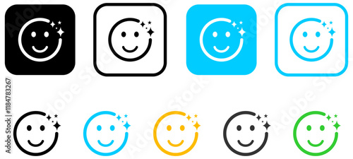 Face Filter Icon with sparkle stars