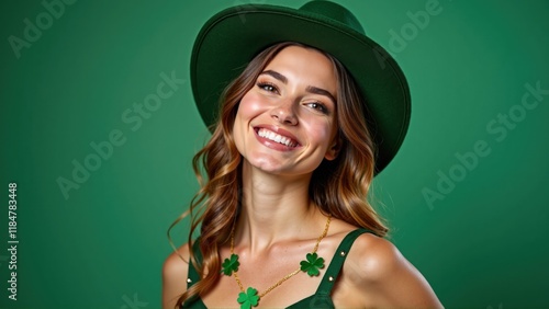 portrait of a woman in a hat Saint Patrick's Day