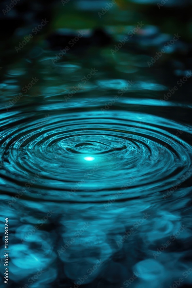 close-up of glowing ripples in water symbolizing subtle and far-reaching effects of intuitive insights close-up of glowing ripples in water symbolizing subtle and far-reaching effects of intuitive insights