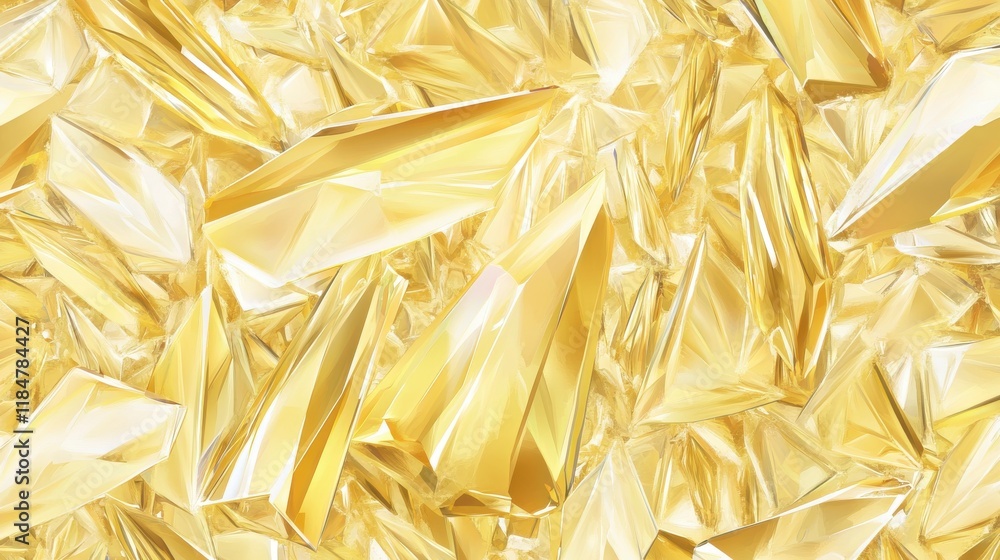 Obraz premium Stunning Golden Crystal Formation - Abstract Gemstone Art