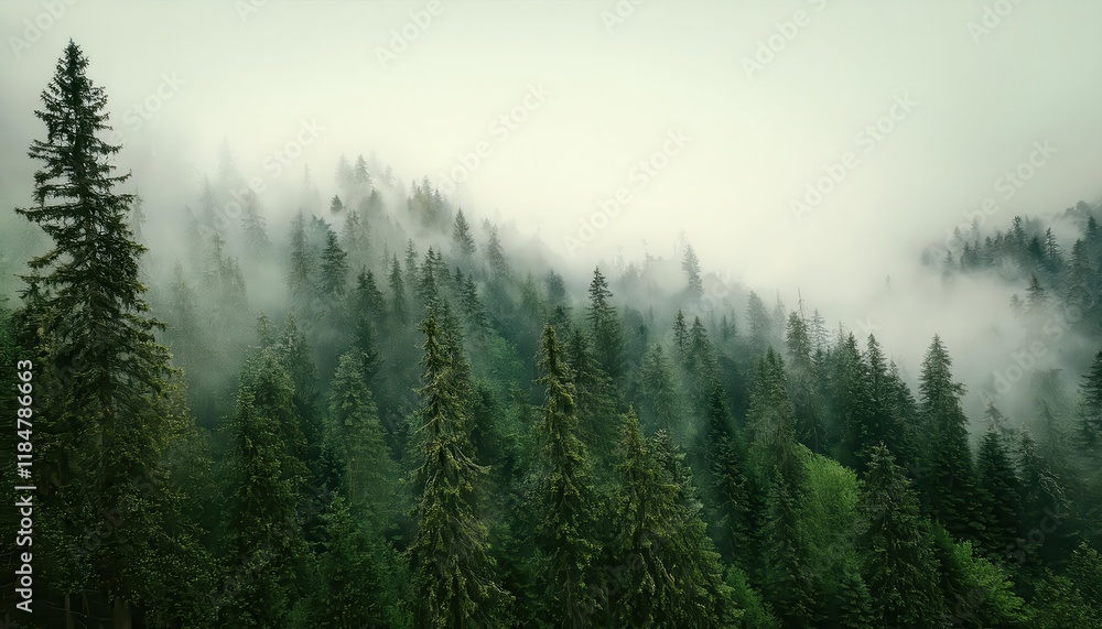 misty evergreen forest with dense tree canopy and soft atmospheric fog, evoking tranquility and connection to nature's serenity
misty evergreen forest with dense tree canopy and soft atmospheric fog, evoking tranquility and connection to nature's serenity