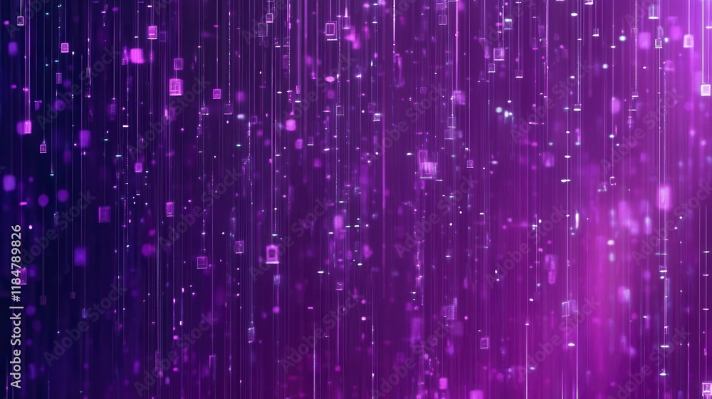 Purple Digital Rain: A Futuristic Abstract Technology Art Purple Digital Rain: A Futuristic Abstract Technology Art