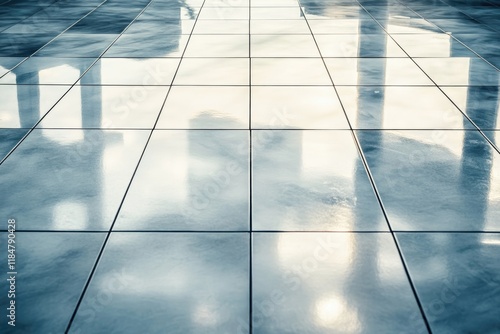 Wallpaper Mural artistic minimalistic photo of light reflecting on clean tiled floor with subtle patterns providing generous copy space Torontodigital.ca