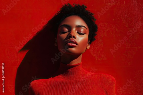 bold red textured background with faint shadows and highlights creating dramatic and versatile design