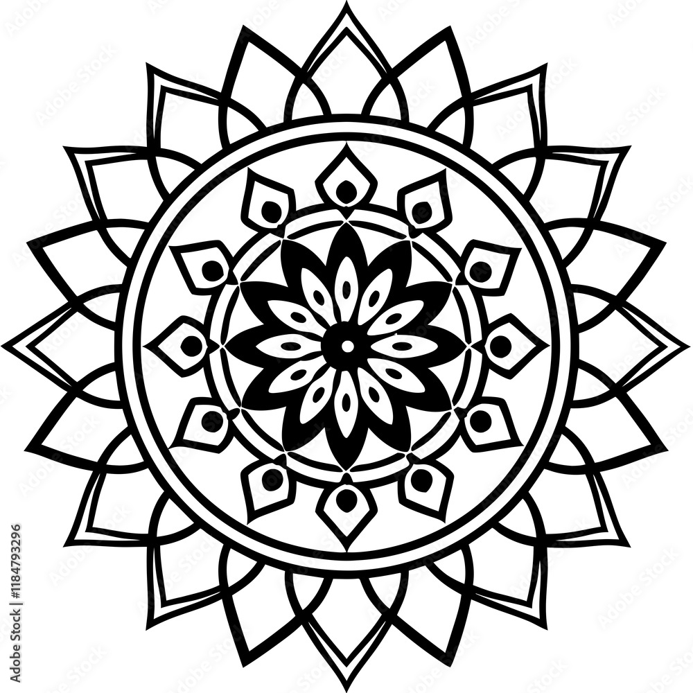 Fototapeta premium Mandala on white