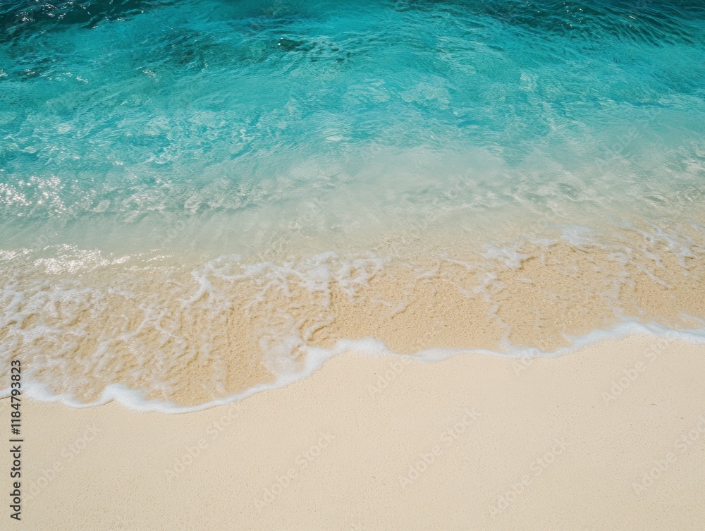 Ocean Waves Gently Lap the Sandy Beach Shore Ocean Waves Gently Lap the Sandy Beach Shore
