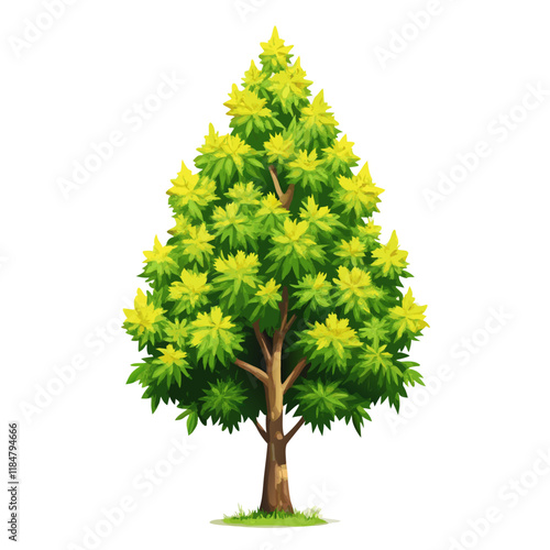 A southern magnolia tree vector illustration (3)