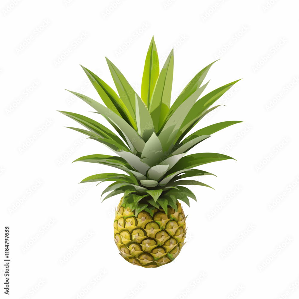 Fototapeta premium Fresh pineapple vector illustration (2)