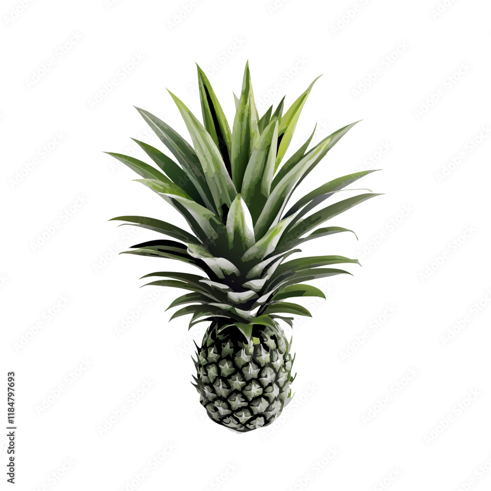 Fototapeta premium Fresh pineapple vector illustration (4)